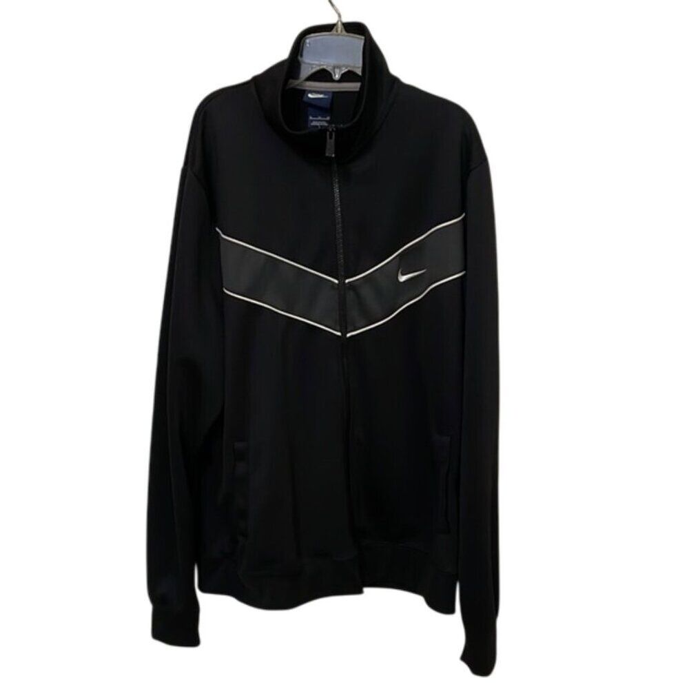 Nike Vintage Black Full Zip Track Jacket Mens Size Extra Large Athletic Sporty